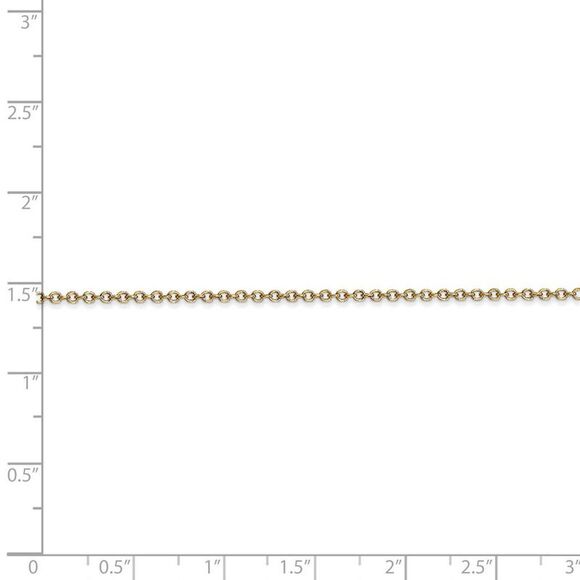 1.4mm, 14k Yellow Gold Solid Link Cable Chain Necklace, 18 Inch - Picture 5 of 8